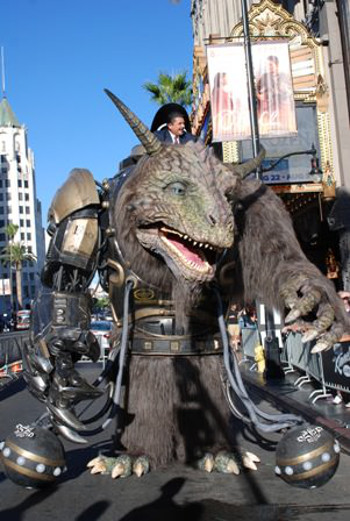 Bodock, created by Stan Winston School and Legacy Effects with 3D printing by Stratasys, on Hollywood Blvd. for the Jimmy Kimmel Show 